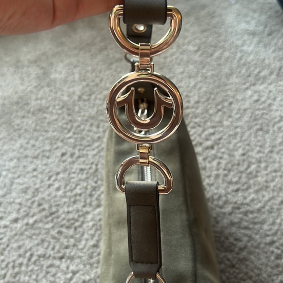 Elegant Olive Green Suede Shoulder Bag - Picture 5 of 8